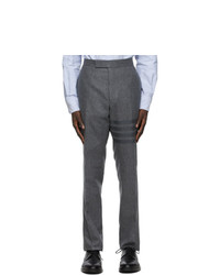 Thom Browne Grey Wool Classic 4 Bar Trousers