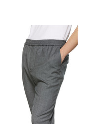AMI Alexandre Mattiussi Grey Wool Elastic Waist Trousers