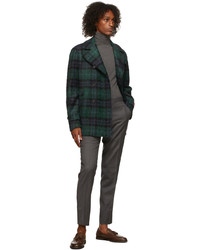 Isaia Grey Wool Flannel Trousers