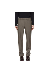 Loro Piana Grey Wool Leisure Flat Trousers