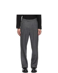 Winnie New York Grey Wool Notch Pleated Trousers