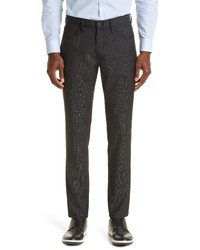 Emporio Armani Micro Fancy Five Pocket Wool Pants In Solid Medium Grey At Nordstrom