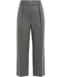 Brunello Cucinelli Cotton Wool Blend Wide Leg Cropped Pants