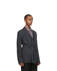 Lemaire Grey Wool Double Breasted Blazer