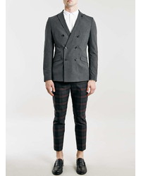 Selected Homme Grey Double Breasted Blazer