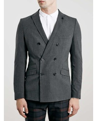 Selected Homme Grey Double Breasted Blazer