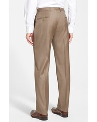 Hickey Freeman B Series Flat Front Wool Trousers