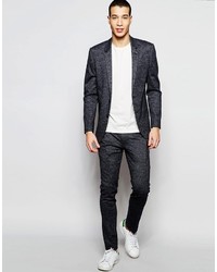Asos Brand Super Skinny Suit Pants In Gray Texture