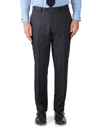Charles Tyrwhitt Charcoal Classic Fit Herringbone Business Suit Pants