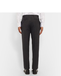 Canali Charcoal Sienna Slim Fit Checked Super 130s Wool Suit Trousers