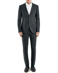Topman Charcoal Skinny Fit Suit Trousers