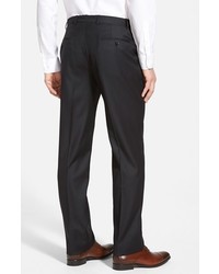 Hickey Freeman Classic B Fit Flat Front Wool Trousers