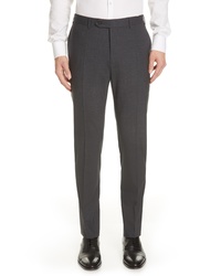 Canali Classic Fit Solid Stretch Wool Trousers