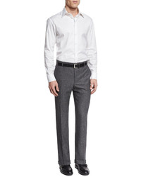 Paul Smith Donegal Wool Flat Front Trousers Gray