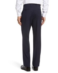 Santorelli Flat Front Solid Wool Trousers