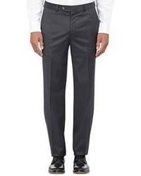 Barneys New York Flat Front Trousers Dark Grey Size 38