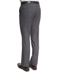 BOSS Genesis Slim Fit Wool Trousers Charcoal