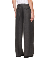 T/SEHNE Gray Deep Pleat Trousers