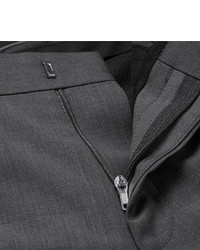 Hugo Boss Grey Genesis Slim Fit Virgin Wool And Cashmere Blend Trousers
