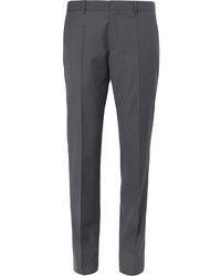 Hugo Boss Grey Genesis Slim Fit Virgin Wool And Cashmere Blend Trousers