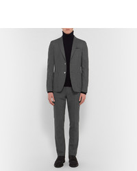 Officine Generale Grey Slim Fit Wool Flannel Travel Suit Trousers
