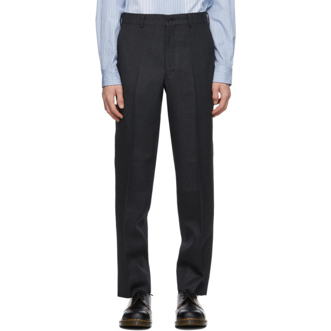 Comme des Garcons Homme Deux Grey Wool Yarn Dyed Trousers, $493