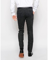 Heart Dagger Herringbone Suit Pants In Super Skinny Fit