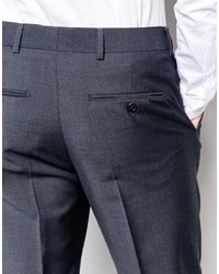 Selected Homme Slim Suit Pants In Charcoal Wool Blend