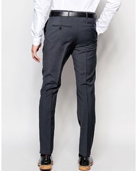 Selected Homme Slim Suit Pants In Charcoal Wool Blend
