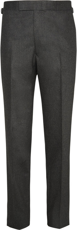 Italian Tropical Wool Sutton Suit Pant in Charcoal