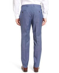 BOSS Leenon Flat Front Solid Wool Trousers