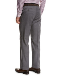 Brioni Micro Tic Wool Trousers Gray