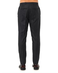 Burberry Prorsum Pleated Front Wool Cashmere Blend Trousers
