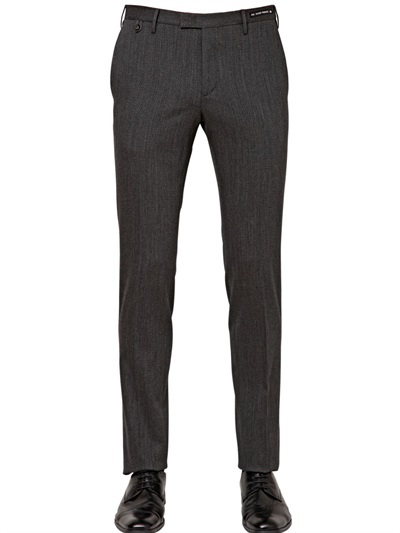 Pt01 19cm Slim Stretch Wool Blend Trousers, $356 | LUISAVIAROMA | Lookastic