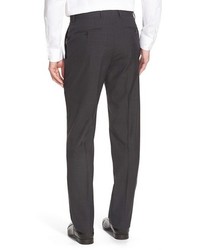 Santorelli Romeo Flat Front Solid Wool Trousers