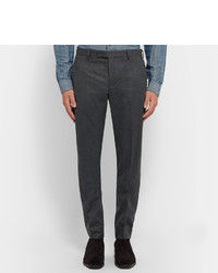 Gant Rugger Grey De Luxe Slim Fit Mlange Wool Flannel Suit Trousers