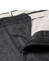 Gant Rugger Grey De Luxe Slim Fit Mlange Wool Flannel Suit Trousers
