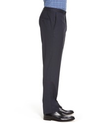 Nordstrom Shop Flat Front Solid Wool Suit Trousers