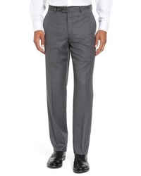 Nordstrom Shop Flat Front Solid Wool Trousers