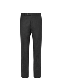 Mr P. Slim Fit Grey Worsted Wool Trousers
