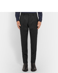 Wooyoungmi Slim Fit Tapered Pleated Wool Trousers