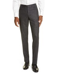 Canali Solid Stretch Wool Blend Trousers