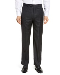 Zanella Todd Relaxed Fit Solid Wool Trousers