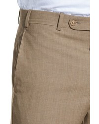 JB Britches Torino Flat Front Solid Wool Trousers
