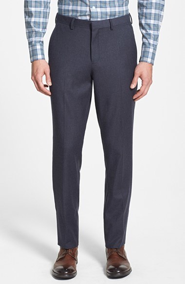 Wallin Bros Wool Flannel Flat Front Trousers, $145 | Nordstrom | Lookastic