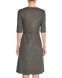 Tomas Maier Felted Wool Asymmetric Draped Dress