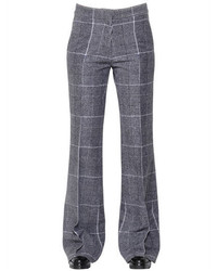 Calvin Klein Collection Plaid Wool Flared Trousers