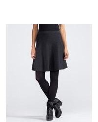 Charcoal Wool Full Skirt