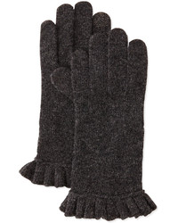 Portolano Cashmere Blend Ruffle Tech Gloves Dark Gray