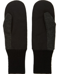 Y-3 Charcoal Wool Mittens
